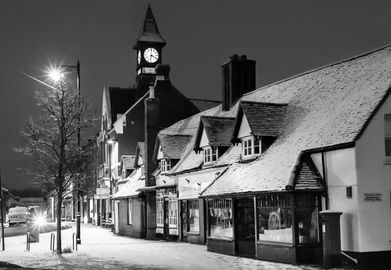 Fordingbridge Town Hall, February 2018. 16" x 12" incl. mount.