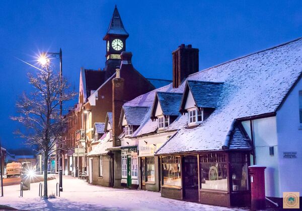 Fordingbridge Town Hall in snow