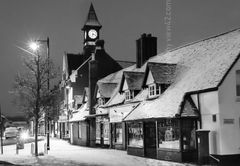 Town Hall in the Snow B&W.