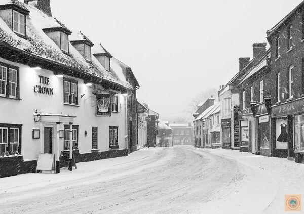 Fordingbridge High Street in snow