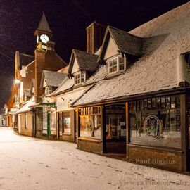 Snowstorm, Fordingbridge, 30cm x 30cm with 40cm x 40cm mount