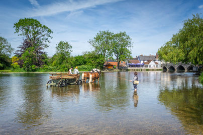 Fisherman at The Hay Wain. 24" x 18" incl. mount, fine art paper. £45