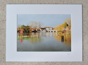 Flooded Fordingbridge, 2012, A4 print with 16" x 12" mount. £15