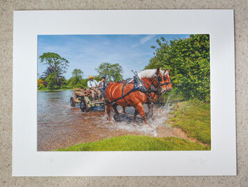 Splashing Out at The Hay Wain, A3+ print with 24" x 18" mount, fine art paper. Limited Edition. Special Offer £40