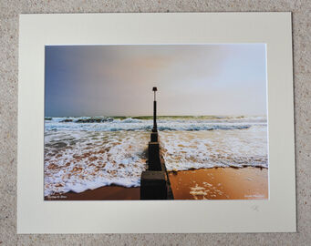 Splitting the Waves, Boscombe Beach, A3 print with 20" x 16" mount. £28