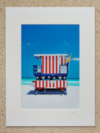 Stars and Stripes, South Beach, Miami, A4 print with 16" x 12" mount. £20