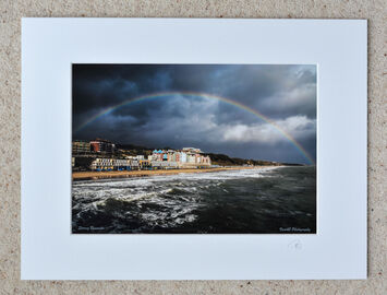 Rainbow over Boscombe, A4 print with 16" x 12" mount. £15