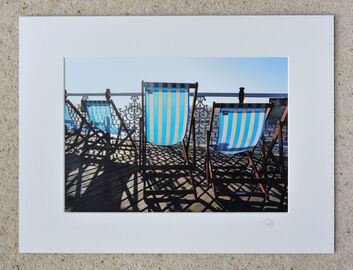 Deck Chairs on Brighton Pier, A4 print with 16" x 12" mount. £20