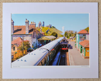 Corfe Castle, Dorset, A3 print with 20" x 16" mount. £20