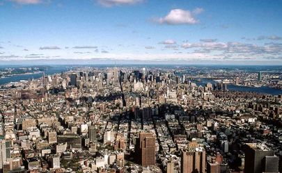 Manhattan 1998 from the top of WTC. 16" x 12" incl. mount: £20