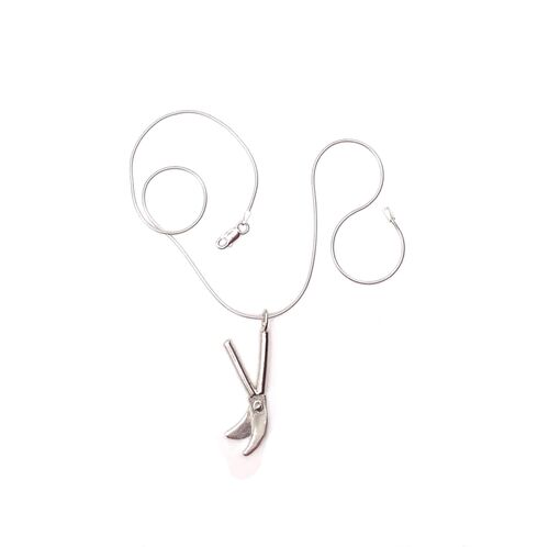 Sterling silver secateurs pendant