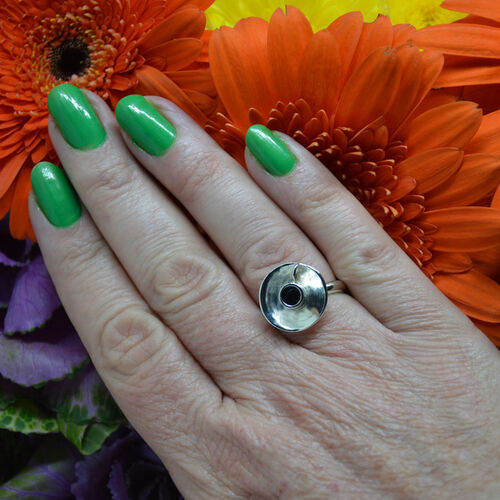Sterling silver espresso coffee cup ring
