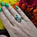Sterling silver and turquoise adjustable wrap ring