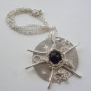 Amethyst and silver pendant