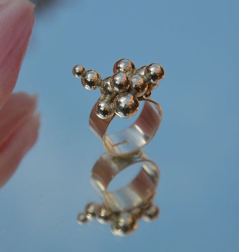 Sterling silver ring with lots of balls!