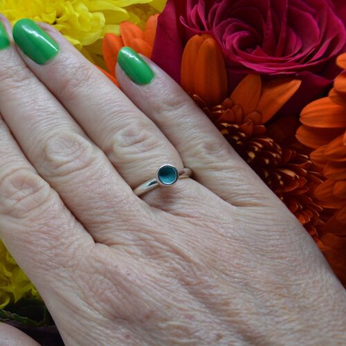 Sterling silver & turquoise enamel ring.