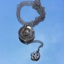 Sterling silver cup of tea & biscuit