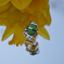 Sterling silver wrap ring with simulated green turquoise ring