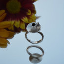 Sterling silver espresso coffee cup ring