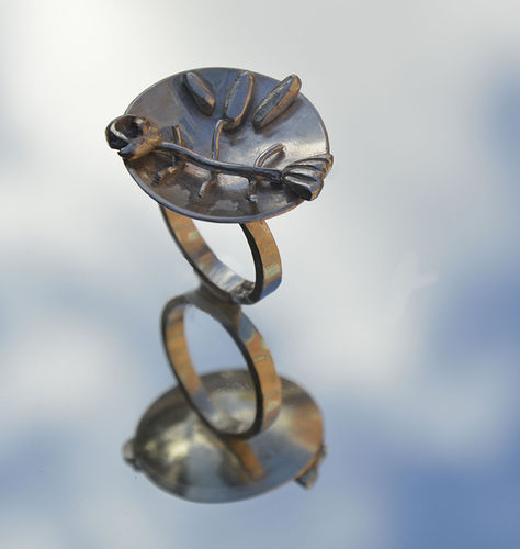 Sterling silver fish n chips ring