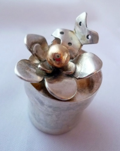Sterling silver & 9 carat gold flower christening box