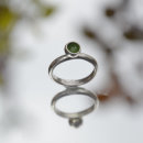 Sterling silver & summery green enamel ring