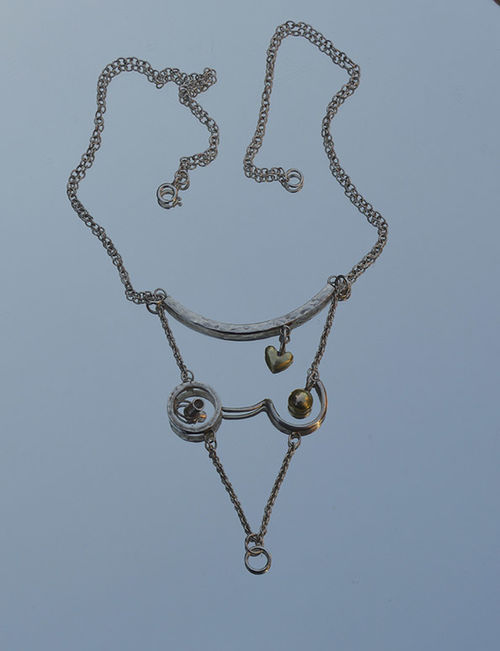 Sterling silver & gold lady pendant