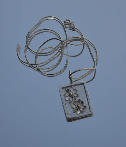 Sterling silver and gold picture pendant