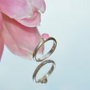 Sterling silver & frosty pink enamel ring