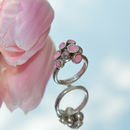 Sterling silver candy pink cluster ring