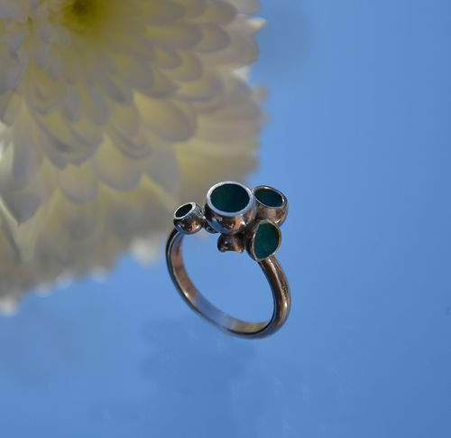 Sterling silver turquoise enamel ring