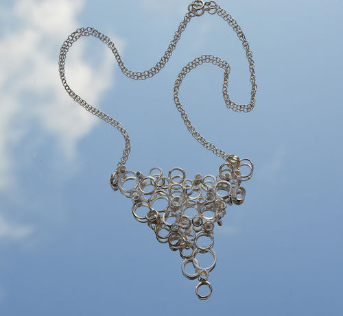 Sterling silver tube choker necklace