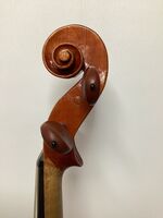 H8 Baroque violin 1787 scroll side