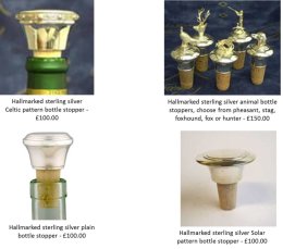 Hallmarked sterling silver bottle stoppers