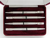 Hallmarked sterling silver bridge pencils