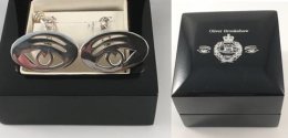Royal Tank Regiment Chinese Eye Cufflinks - Hallmarked Sterling Silver