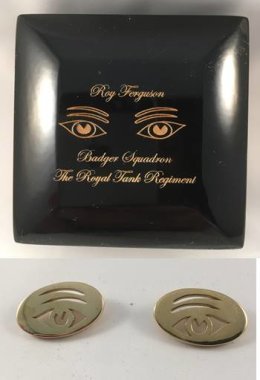 Royal Tank Regiment Chinese Eye Cufflinks - solid 9 carat gold