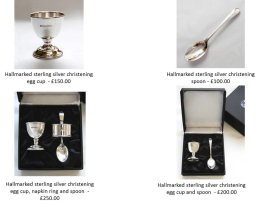 Hallmarked sterling silver christening egg cups