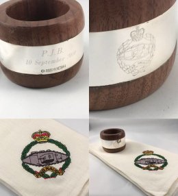 Royal Tank Regiment Napkin Ring and Napkin