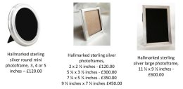 Hallmarked sterling silver photoframes