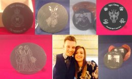 Individually etched Slate Coasters