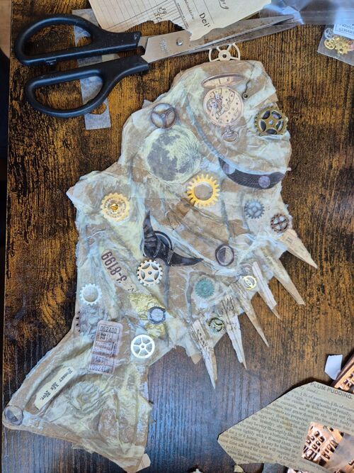 3D Steampunk inspired Sea Creatures Mixed Media & Collage