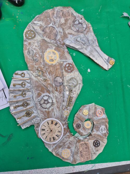 3D Steampunk inspired Sea Creatures Mixed Media & Collage