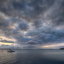 Lone Yacht at Dawn A2