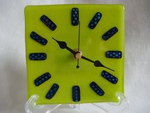 Square lime green clock