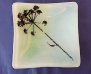 Square fused glass dish