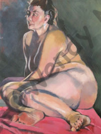 Acrylic paint life study of the beautiful big model, Hen.