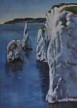 Old Harry Large acrylic painting on canvas of Old Harry rocks, Dorset.