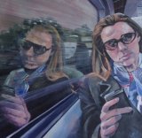 Seen on a Train. SOLD Acrylic painting on canvas of a girl with a fascinating face who sat opposite me on a train.