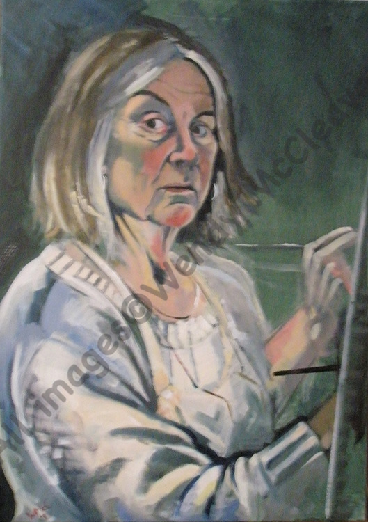 Acrylic self-portrait study on canvas